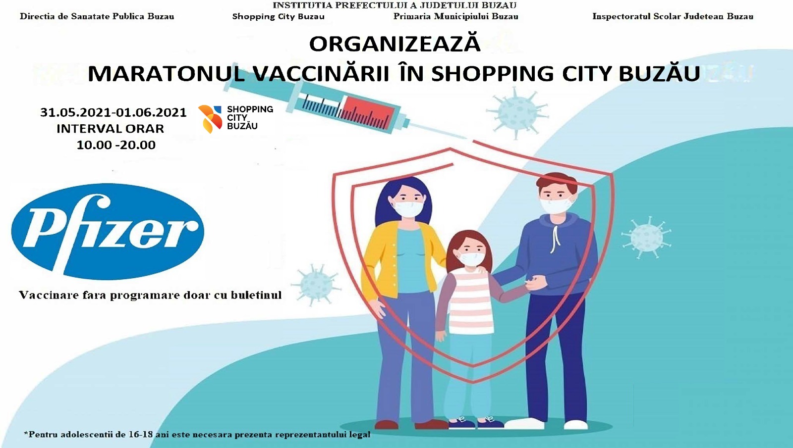 MARATON DE VACCINARE ÎMPOTRIVA COVID-19 | 31 MAI – 1 IUNIE